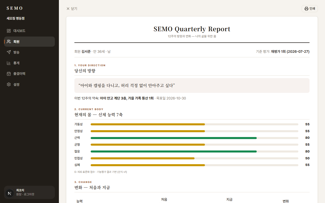 첫 장은 수치가 아니라, 회원의 목표입니다